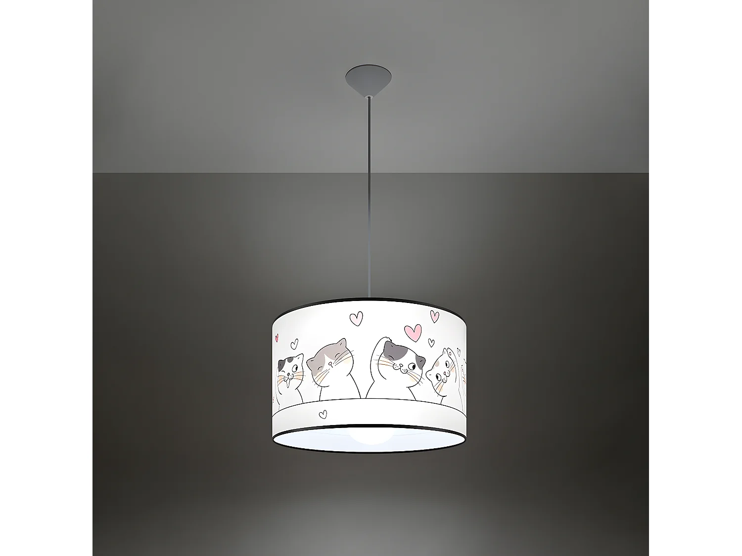 Pendelleuchten Cat Modern Aus  Pvc - 1 Lichtquellen - L.40 X H. Cm - Mehrfarben