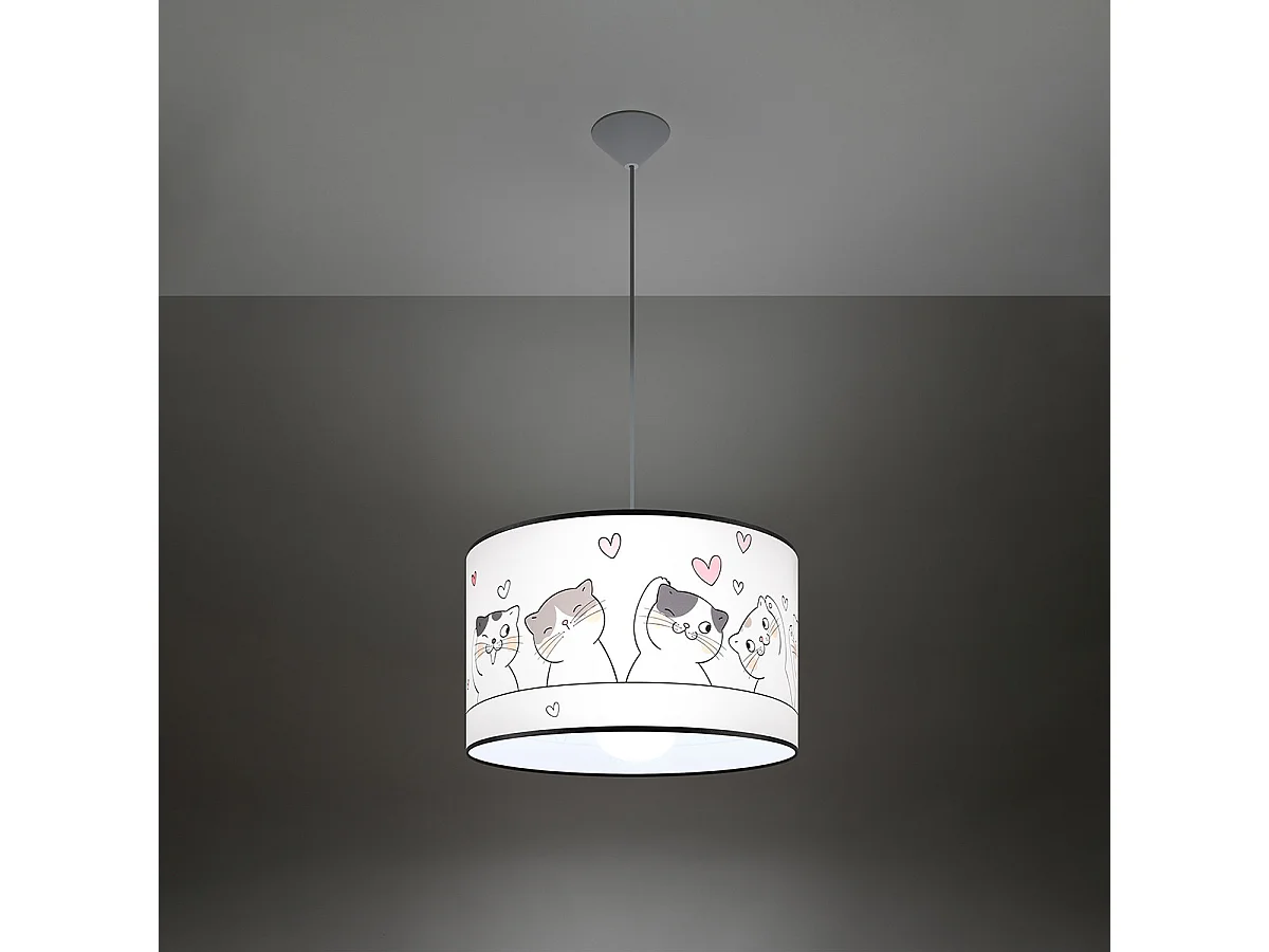 Lampa wiszące nowoczesny CAT, PVC - 1 źródło - L.40 x H.95 cm - wielokolorowy