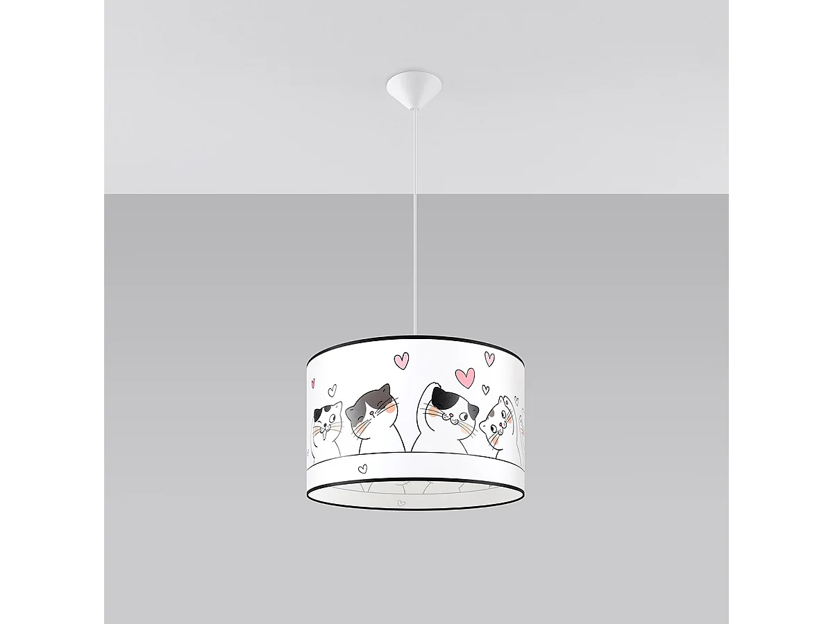 Lampa wiszące nowoczesny CAT, PVC - 1 źródło - L.40 x H.95 cm - wielokolorowy