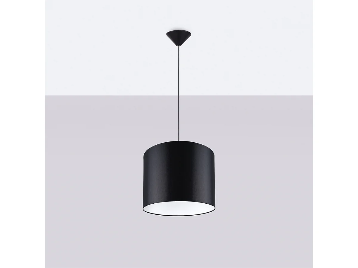 Lampes Suspendues Nova Minimaliste En Tissu/Pvc - 1 Sources Lumineuses - L.30 X H.88 Cm - Noir