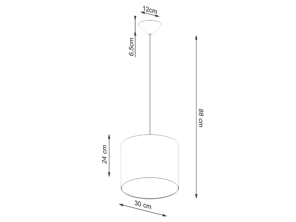 Hanglamp NOVA minimalistisch van  - 1 lichtbronnen - L.30 x H.88 cm - zwart