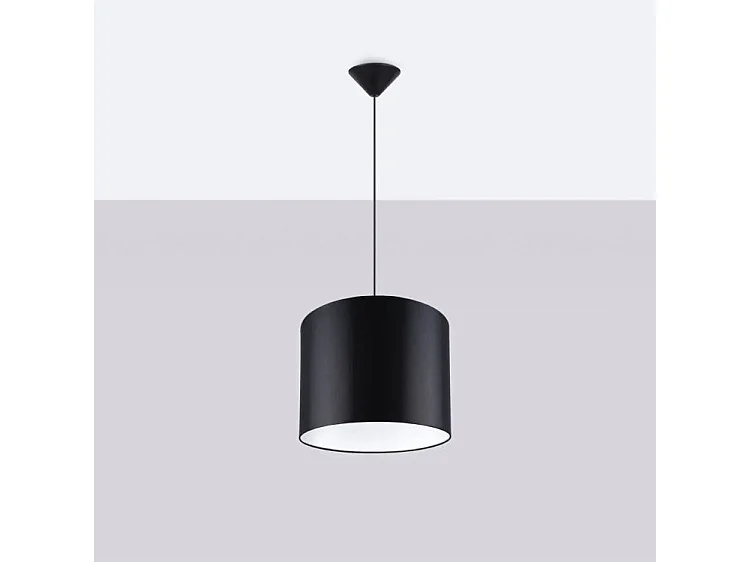 Lampes Suspendues Nova Minimaliste En Tissu/Pvc - 1 Sources Lumineuses - L.30 X H.88 Cm - Noir