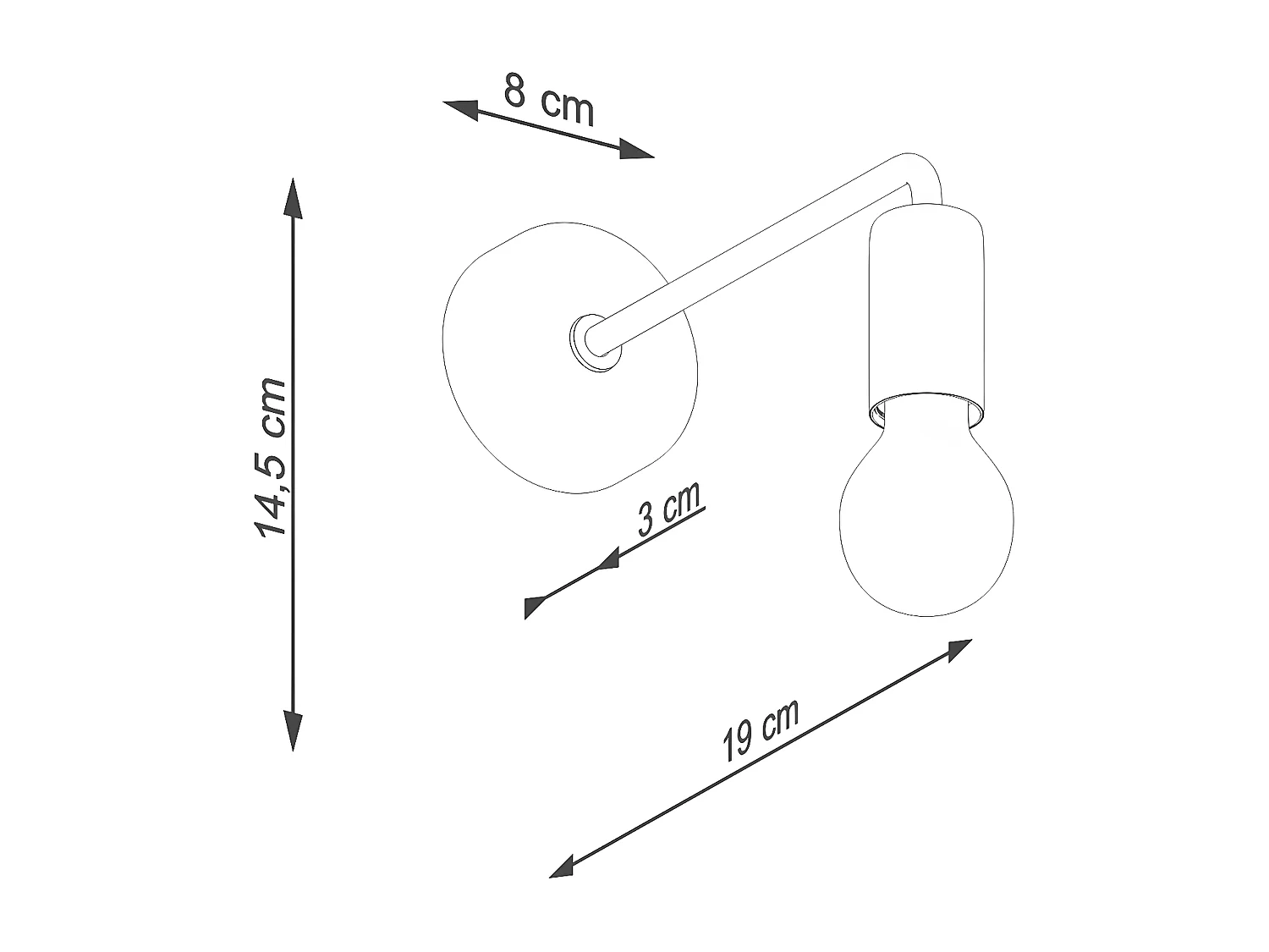 Appliques Norah Moderne En Acier - 1 Sources Lumineuses - L.19 X H.14,5 Cm - Noir