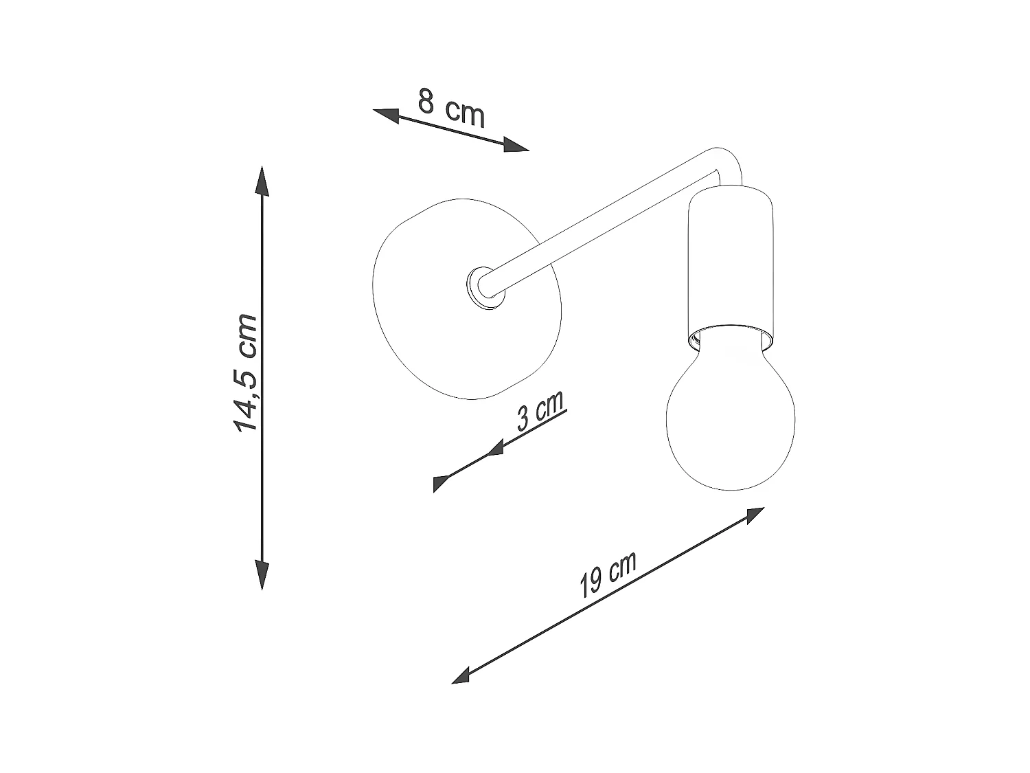 Lampade Da Parete Norah Moderno Di Acciaio - 1 Sorgenti Luminose - L.19 X A.14,5 Cm - Nero