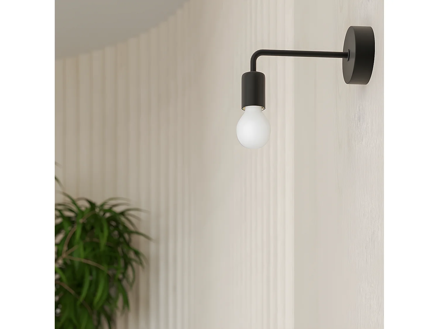 Appliques Norah Moderne En Acier - 1 Sources Lumineuses - L.19 X H.14,5 Cm - Noir