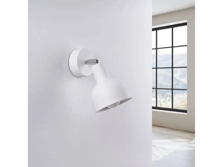 Wandlampen Elba Dachgeschoss Aus  Stahl - 1 Lichtquellen - L.19 X H. Cm - Weiß