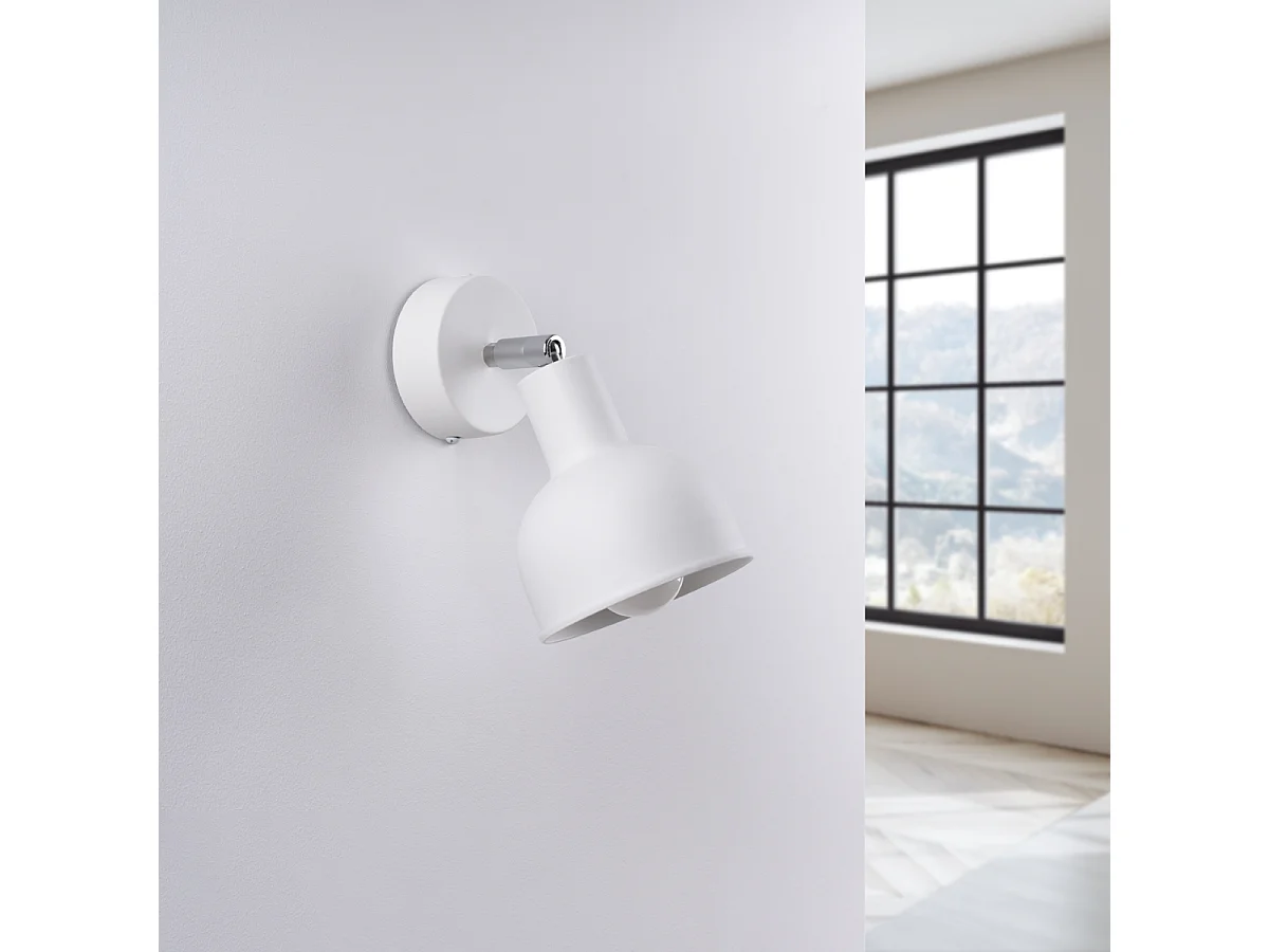 Wandlampen Elba Dachgeschoss Aus  Stahl - 1 Lichtquellen - L.19 X H. Cm - Weiß