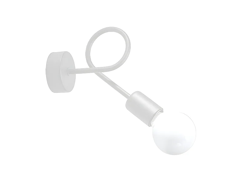 Wandlampen Supeł Industriell Aus  Stahl - 1 Lichtquellen - L.25 X H. Cm - Weiß