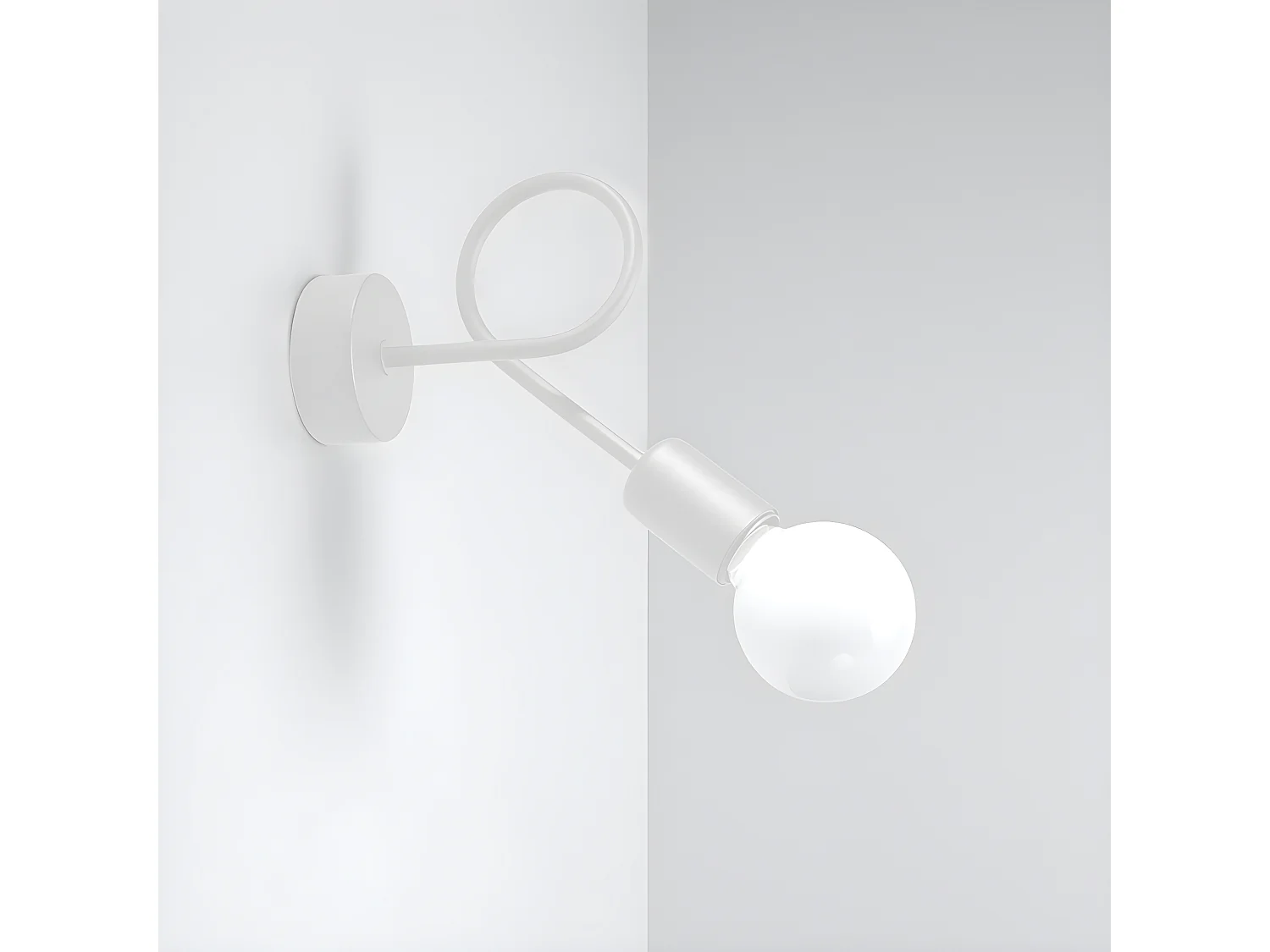 Lámparas De Pared Supeł Industrial De Acero - 1 Fuentes Luminosas - L.25 X A.20 Cm - Blanco
