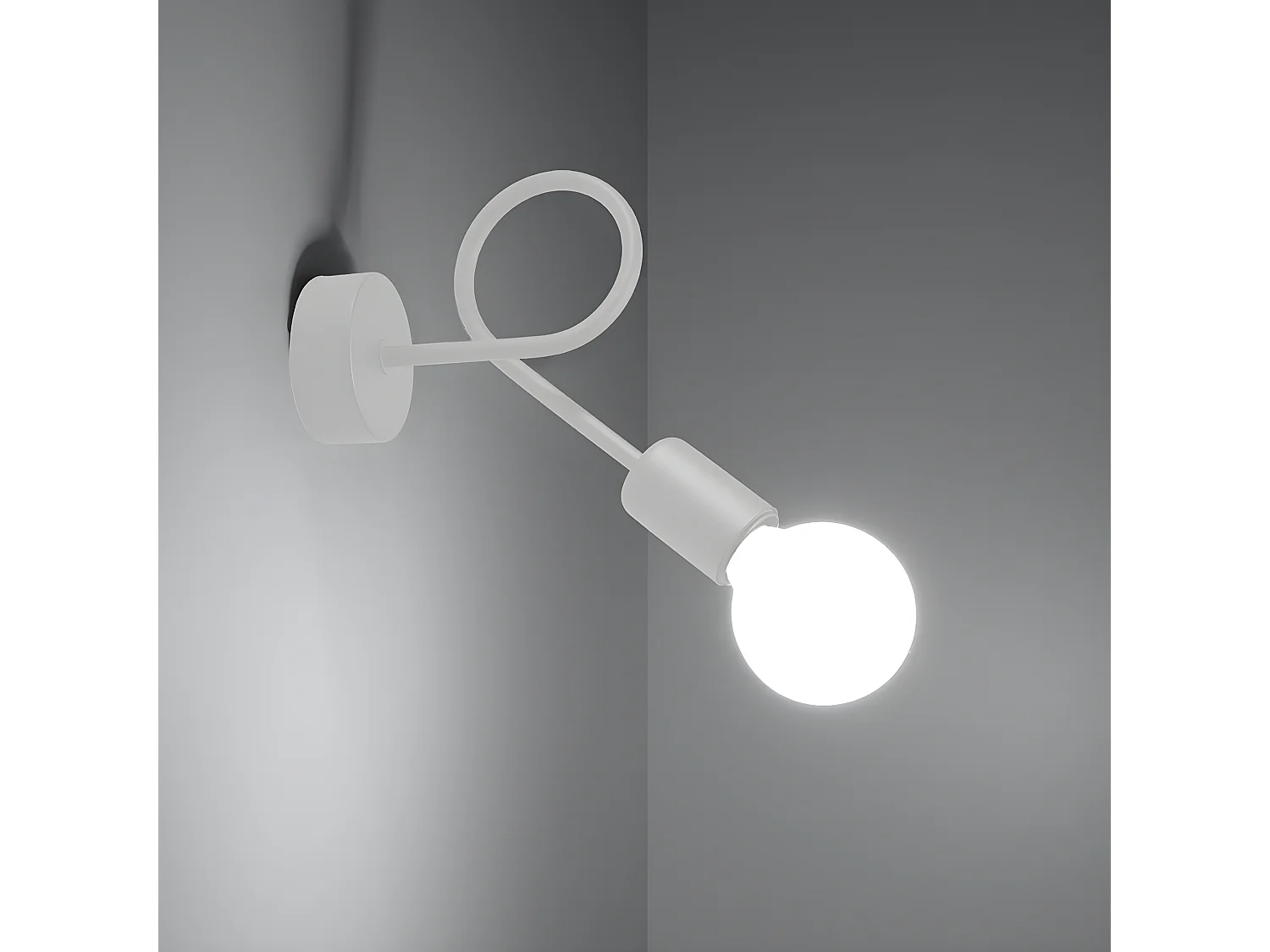 Lámparas De Pared Supeł Industrial De Acero - 1 Fuentes Luminosas - L.25 X A.20 Cm - Blanco
