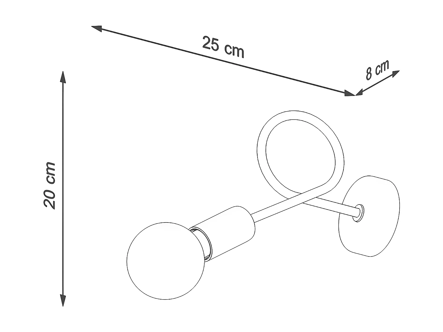 Lámparas De Pared Supeł Industrial De Acero - 1 Fuentes Luminosas - L.25 X A.20 Cm - Blanco