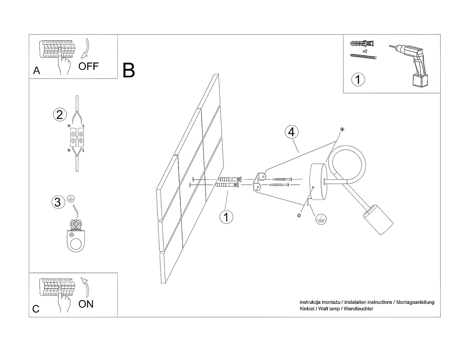 Lámparas De Pared Supeł Industrial De Acero - 1 Fuentes Luminosas - L.25 X A.20 Cm - Blanco