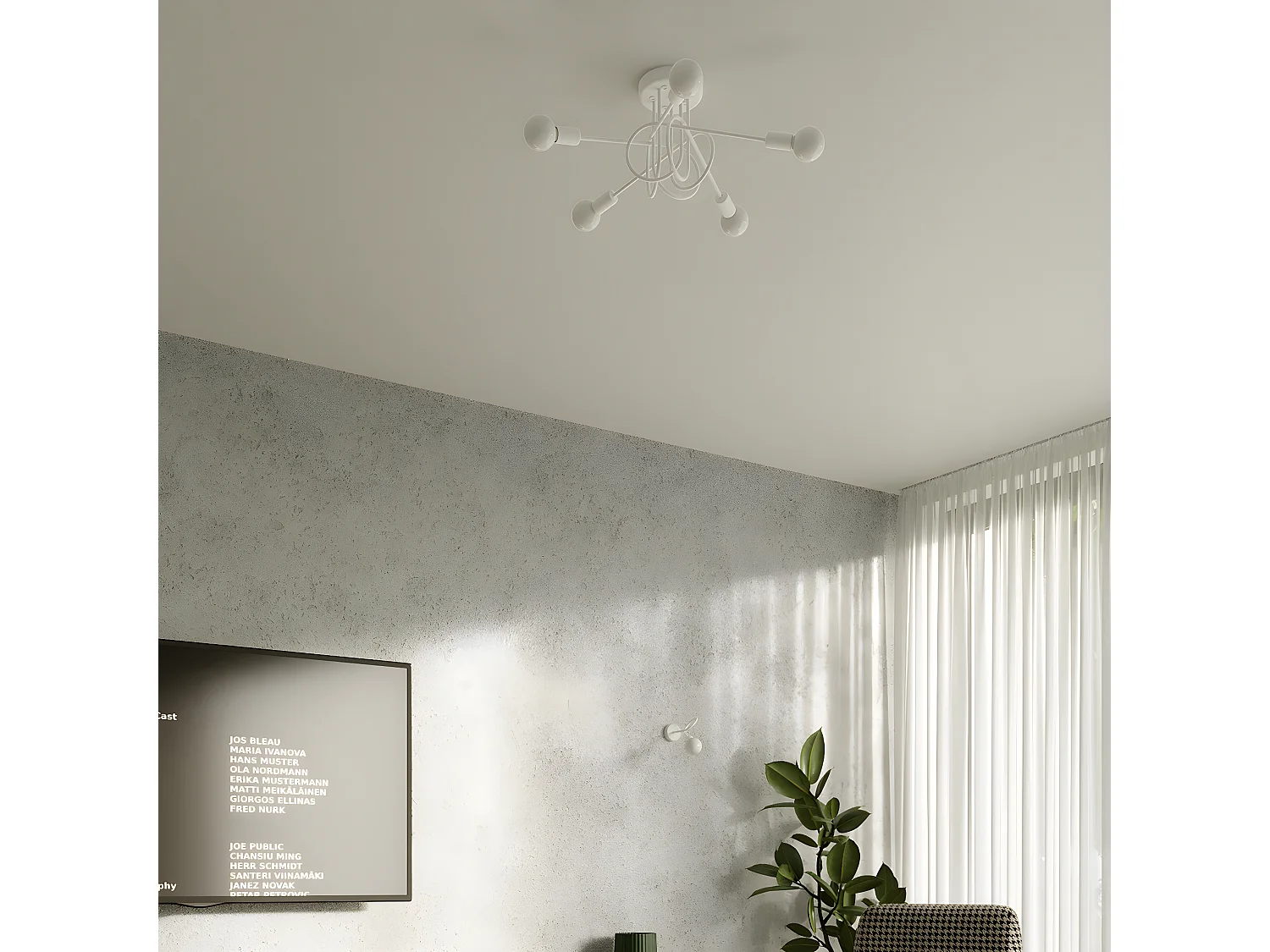 Lámparas De Pared Supeł Industrial De Acero - 1 Fuentes Luminosas - L.25 X A.20 Cm - Blanco