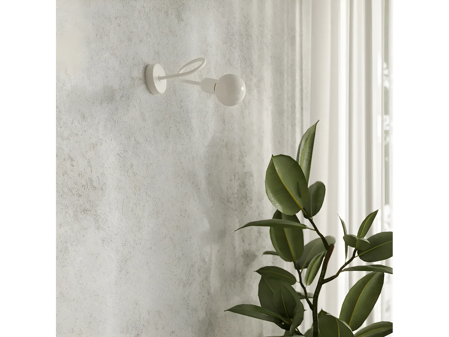 Kinkiety Industrialny Supeł, Stal - 1 Źródło - L.25 X H.20 Cm - Biały