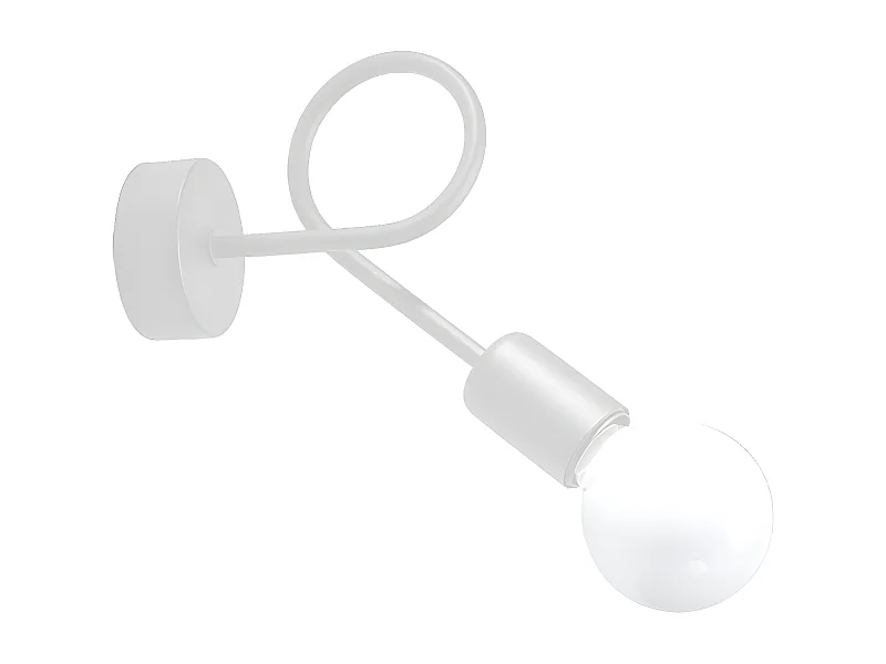 Appliques Supeł Industriel En Acier - 1 Sources Lumineuses - L.25 X H.20 Cm - Blanc