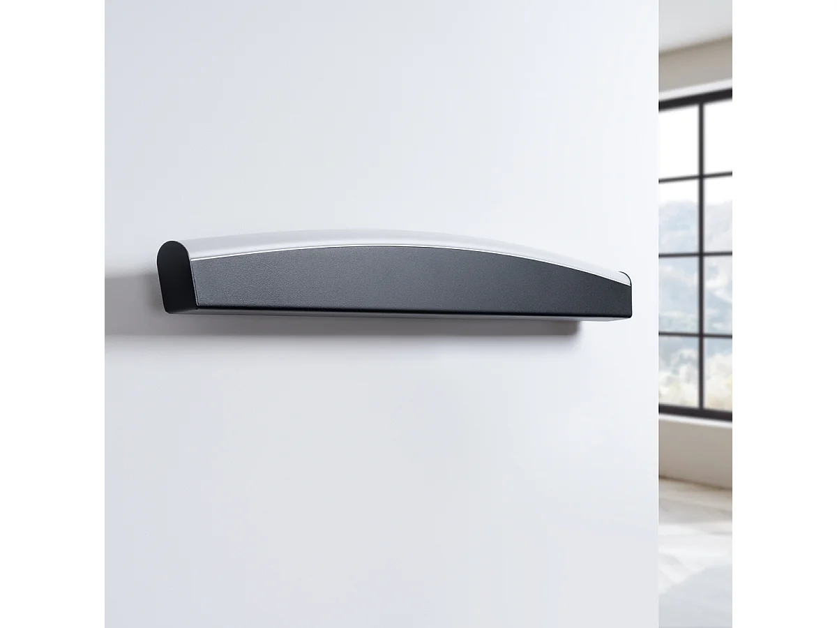 Candeeiros De Parede Jorun Moderno, Aço/Alumínio/Pvc - 1 Lichtbronnen - L.60 X H.7 Cm - Preto