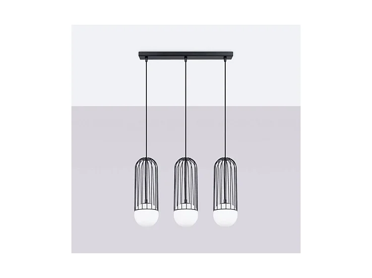 Applique Brina Moderne En Acier - 3 Sources Lumineuses - L.54 X H.115 Cm - Noir