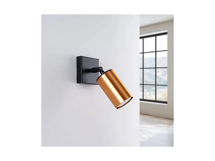 Wandlampen Winx Modern Aus  Stahl - 1 Lichtquellen - L.8 X H. Cm - Schwarz/Kupfer