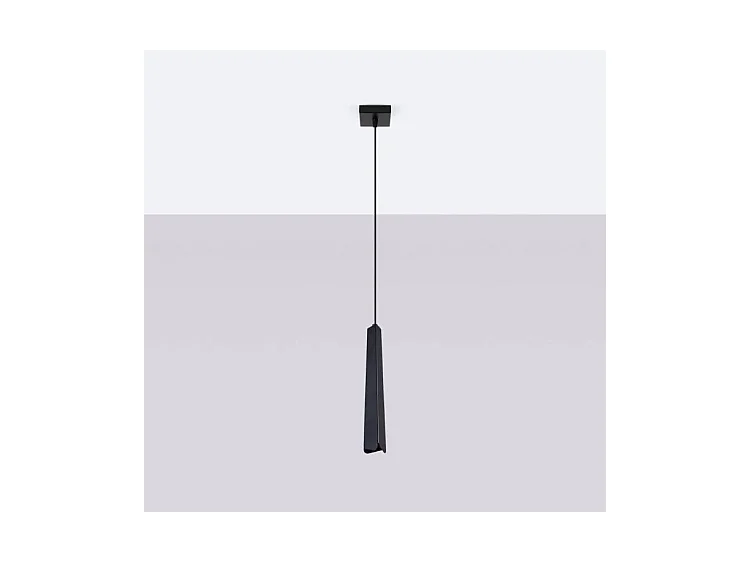 Lampes Suspendues Prysm Scandinave En Acier - 1 Sources Lumineuses - L.8 X H.120 Cm - Noir