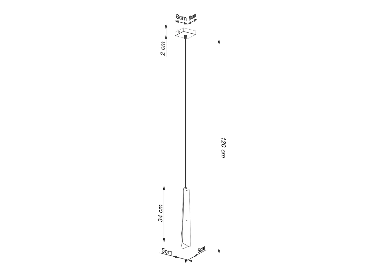 Lampe Suspendues Prysm Scandinave En Acier - 1 Sources Lumineuses - L.8 X H.120 Cm - Noir