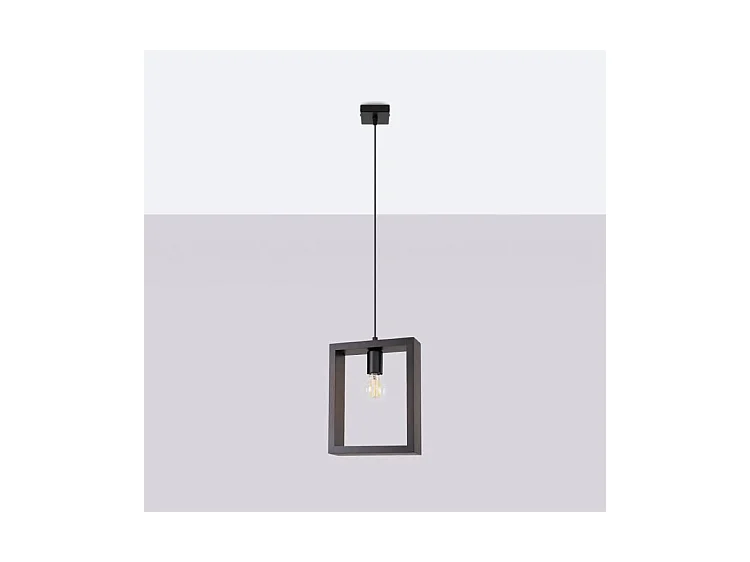 Lampes Suspendues Aries Scandinave En Acier/Bois - 1 Sources Lumineuses - L.24 X H.133 Cm - Wengé