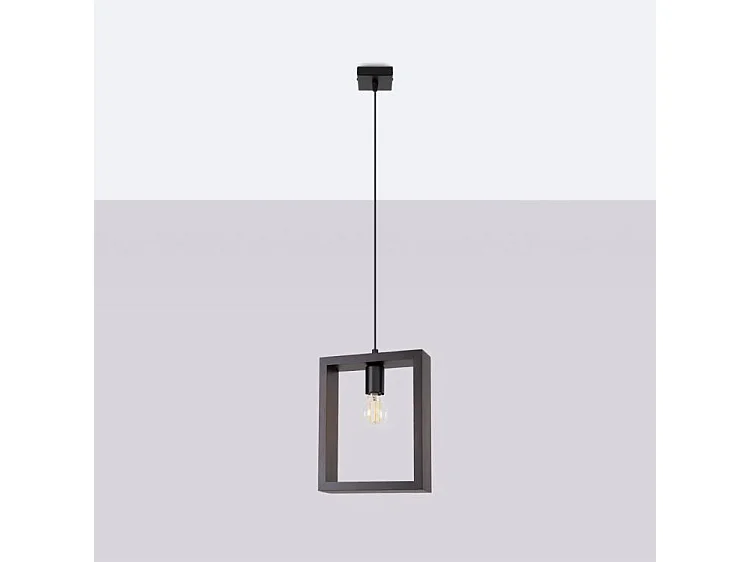 Lampe Suspendues Aries Scandinave En Acier/Bois - 1 Sources Lumineuses - L.24 X H.133 Cm - Wengé