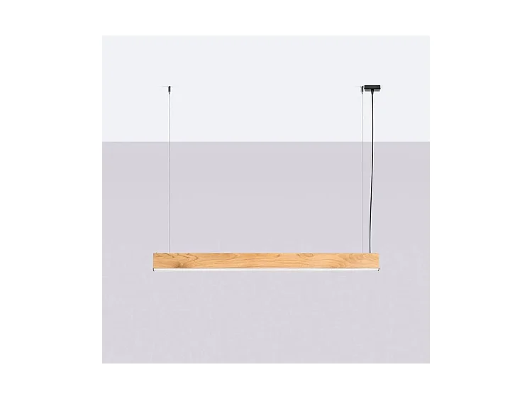 Lampes Suspendues Lykke Moderne En Bois - 1 Sources Lumineuses - L.120 X H.150 Cm - Chêne