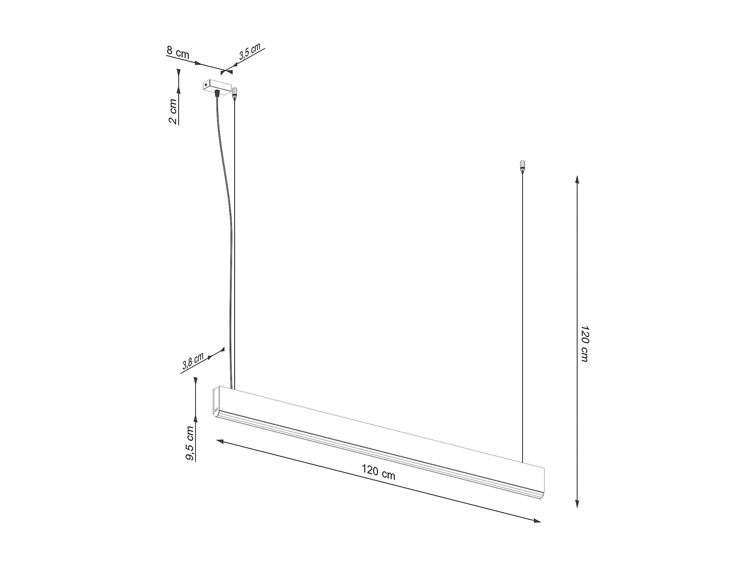 Lampes Suspendues Lykke Moderne En Bois - 1 Sources Lumineuses - L.120 X H.150 Cm - Chêne