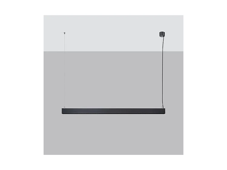 Lampes Suspendues Soren Moderne En Aluminium - 1 Sources Lumineuses - L.120 X H.170 Cm - Noir