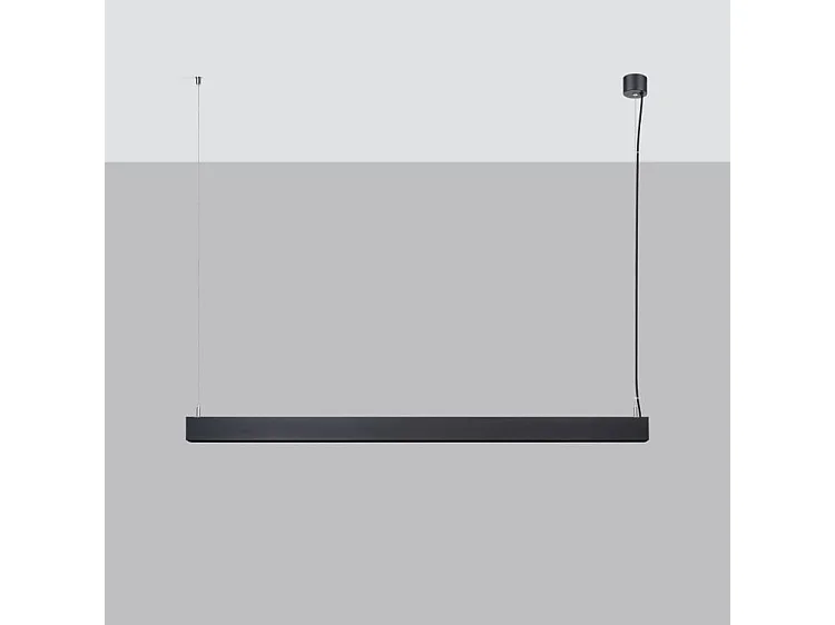 Lampes Suspendues Soren Moderne En Aluminium - 1 Sources Lumineuses - L.120 X H.170 Cm - Noir