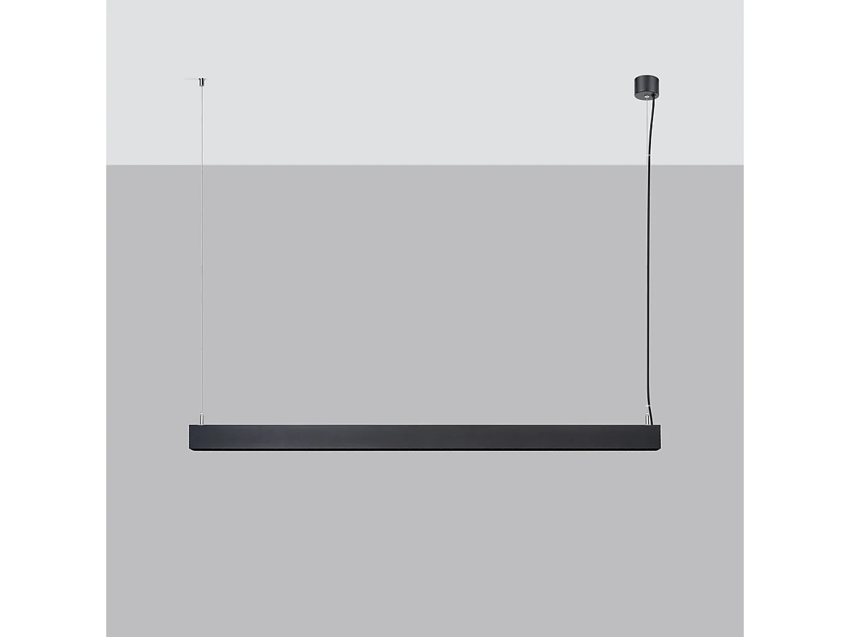 Lampes Suspendues Soren Moderne En Aluminium - 1 Sources Lumineuses - L.120 X H.170 Cm - Noir