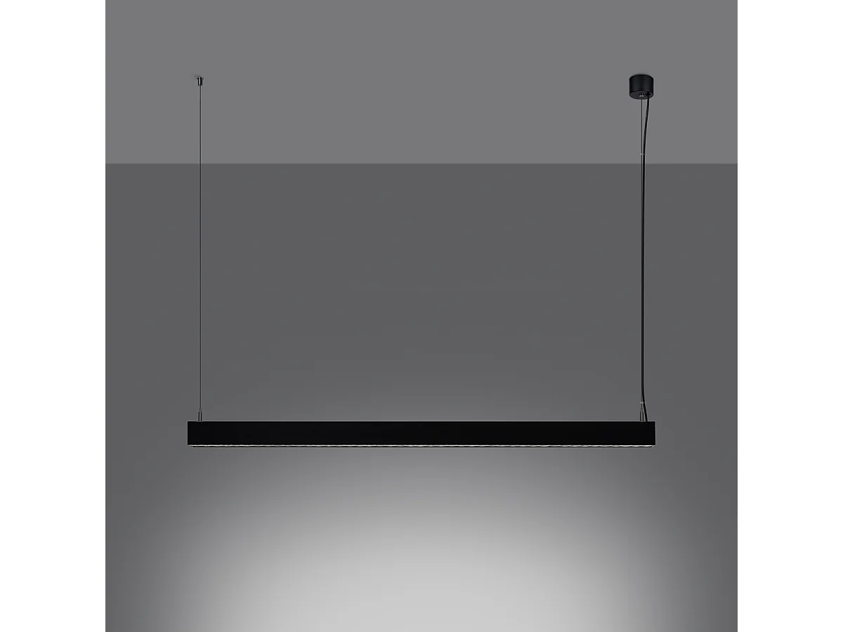 Lampes Suspendues Soren Moderne En Aluminium - 1 Sources Lumineuses - L.120 X H.170 Cm - Noir