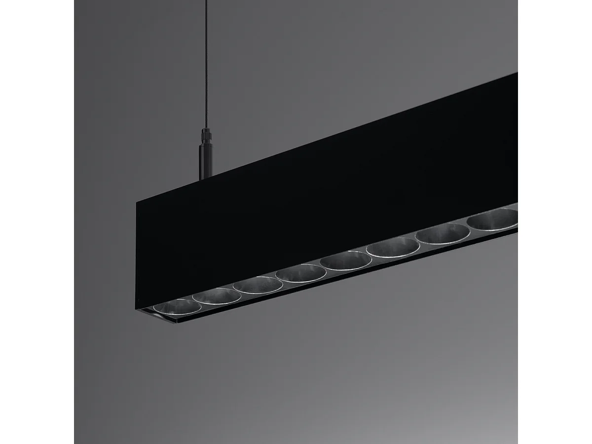 Lampes Suspendues Soren Moderne En Aluminium - 1 Sources Lumineuses - L.120 X H.170 Cm - Noir