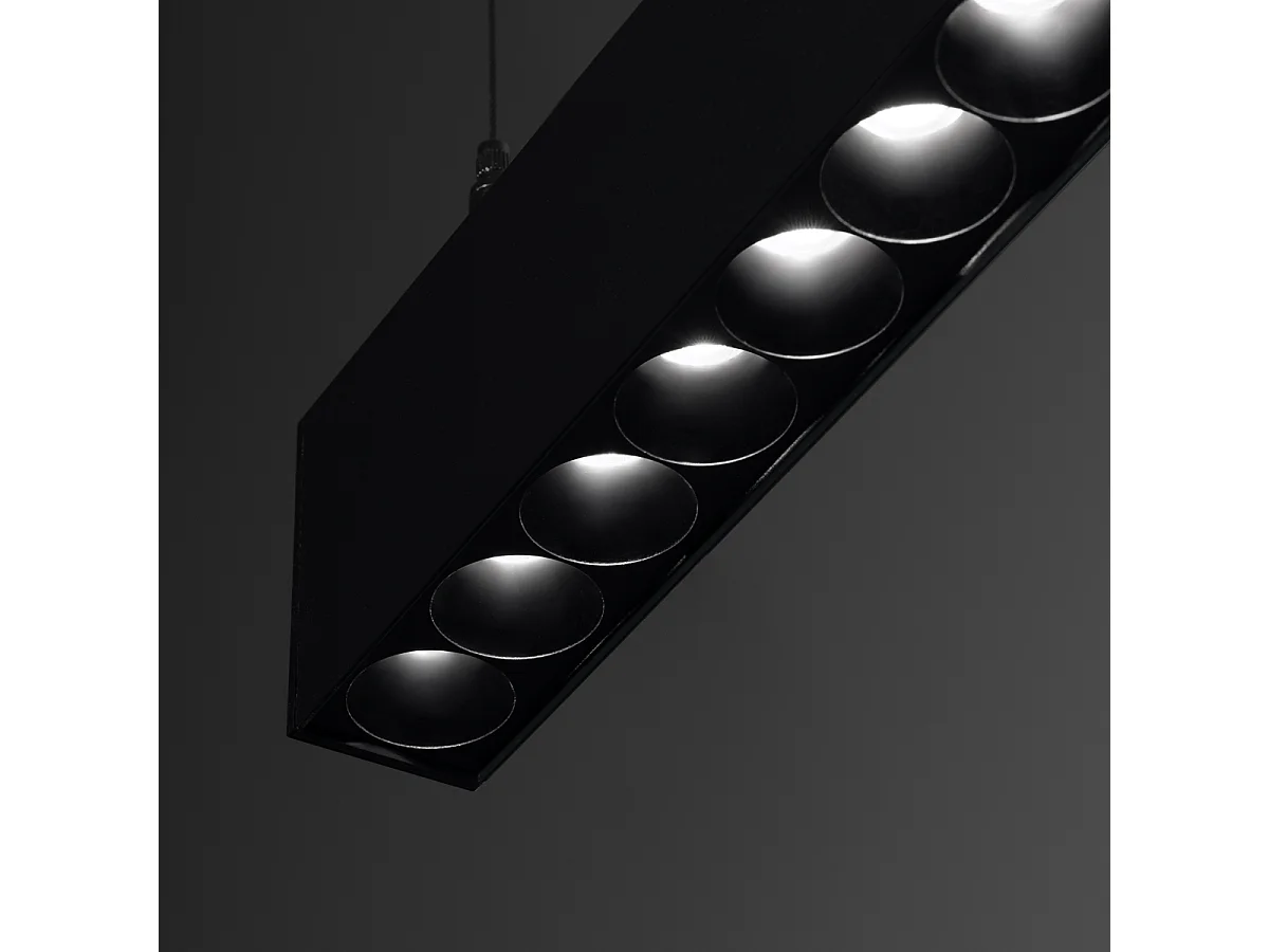 Lampes Suspendues Soren Moderne En Aluminium - 1 Sources Lumineuses - L.120 X H.170 Cm - Noir