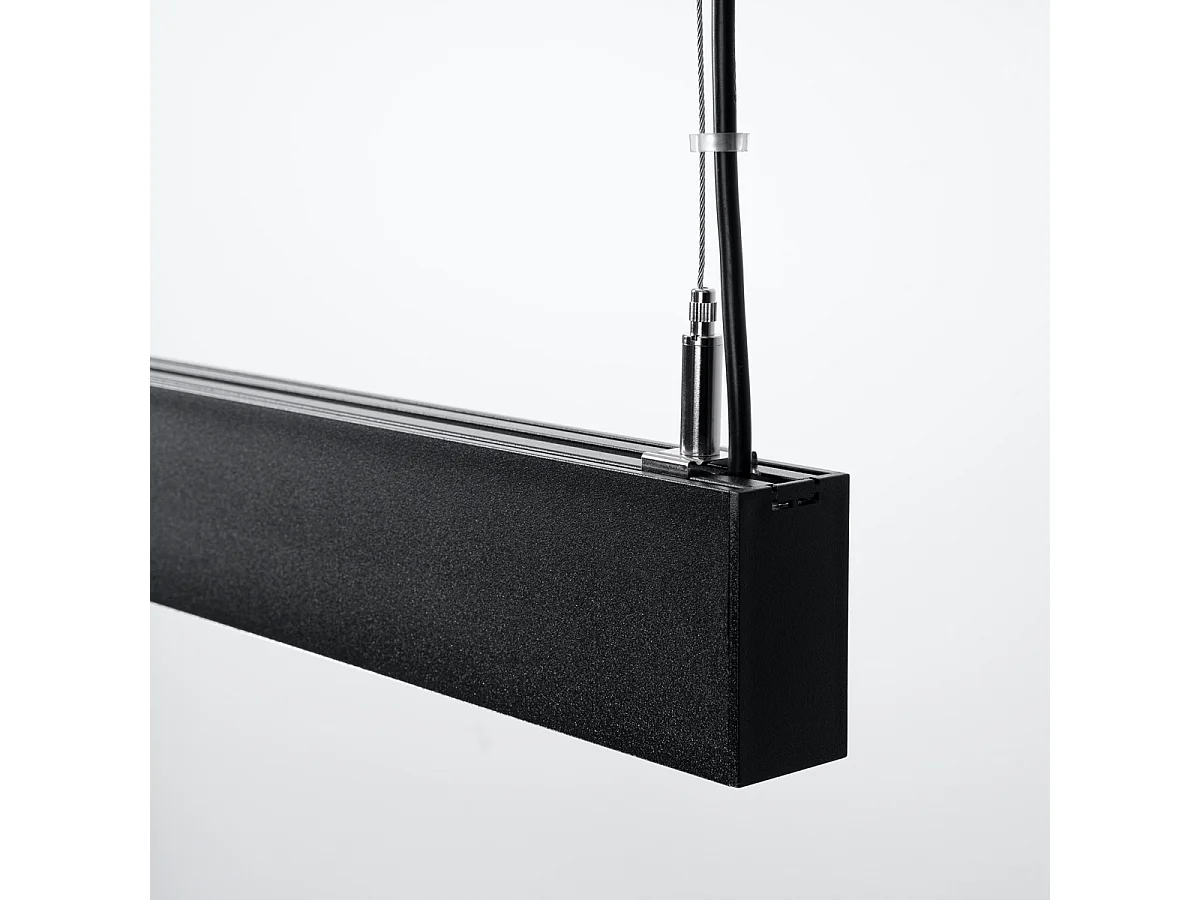 Lampes Suspendues Soren Moderne En Aluminium - 1 Sources Lumineuses - L.120 X H.170 Cm - Noir