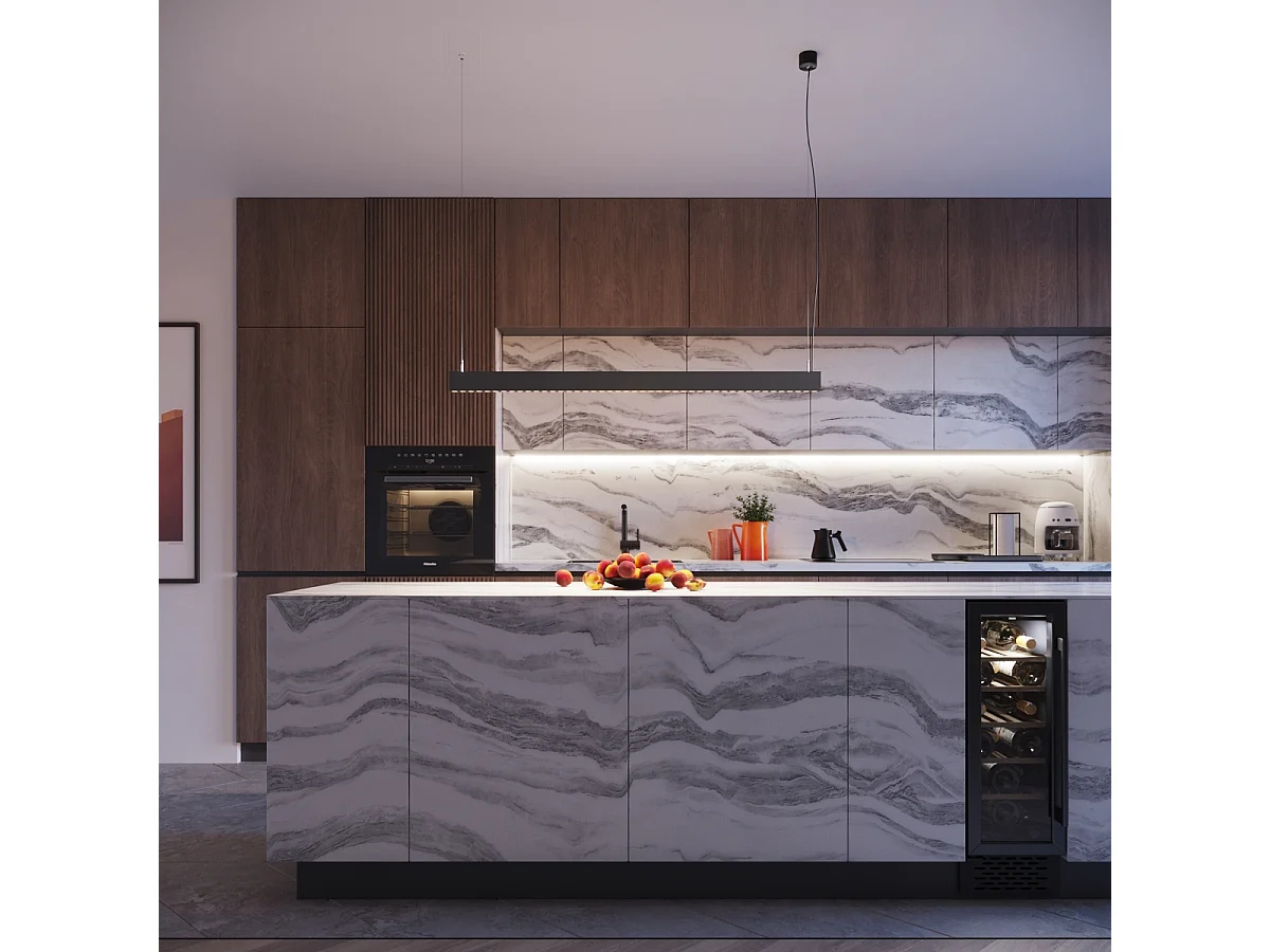 Lampes Suspendues Soren Moderne En Aluminium - 1 Sources Lumineuses - L.120 X H.170 Cm - Noir