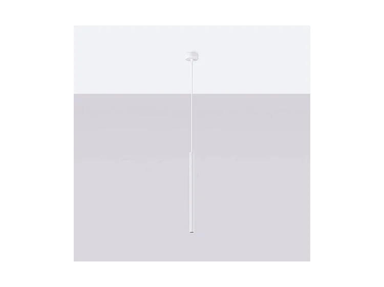 Pendentif Arche Moderne En Acier - 1 Sources Lumineuses - L.8 X H.120 Cm - Blanc