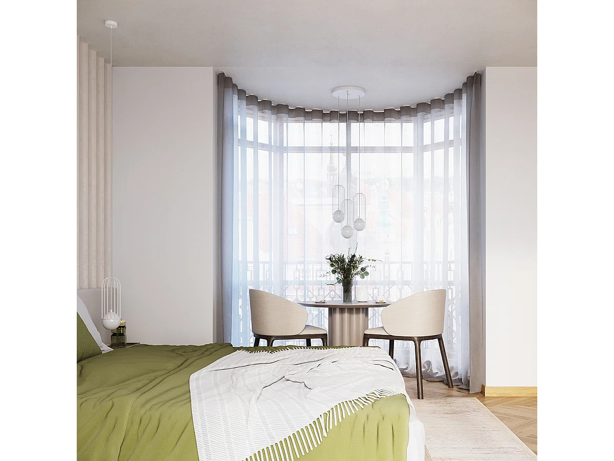 Hanglamp BRINA modern van  - 1 lichtbronnen - L.12 x H.115 cm - wit