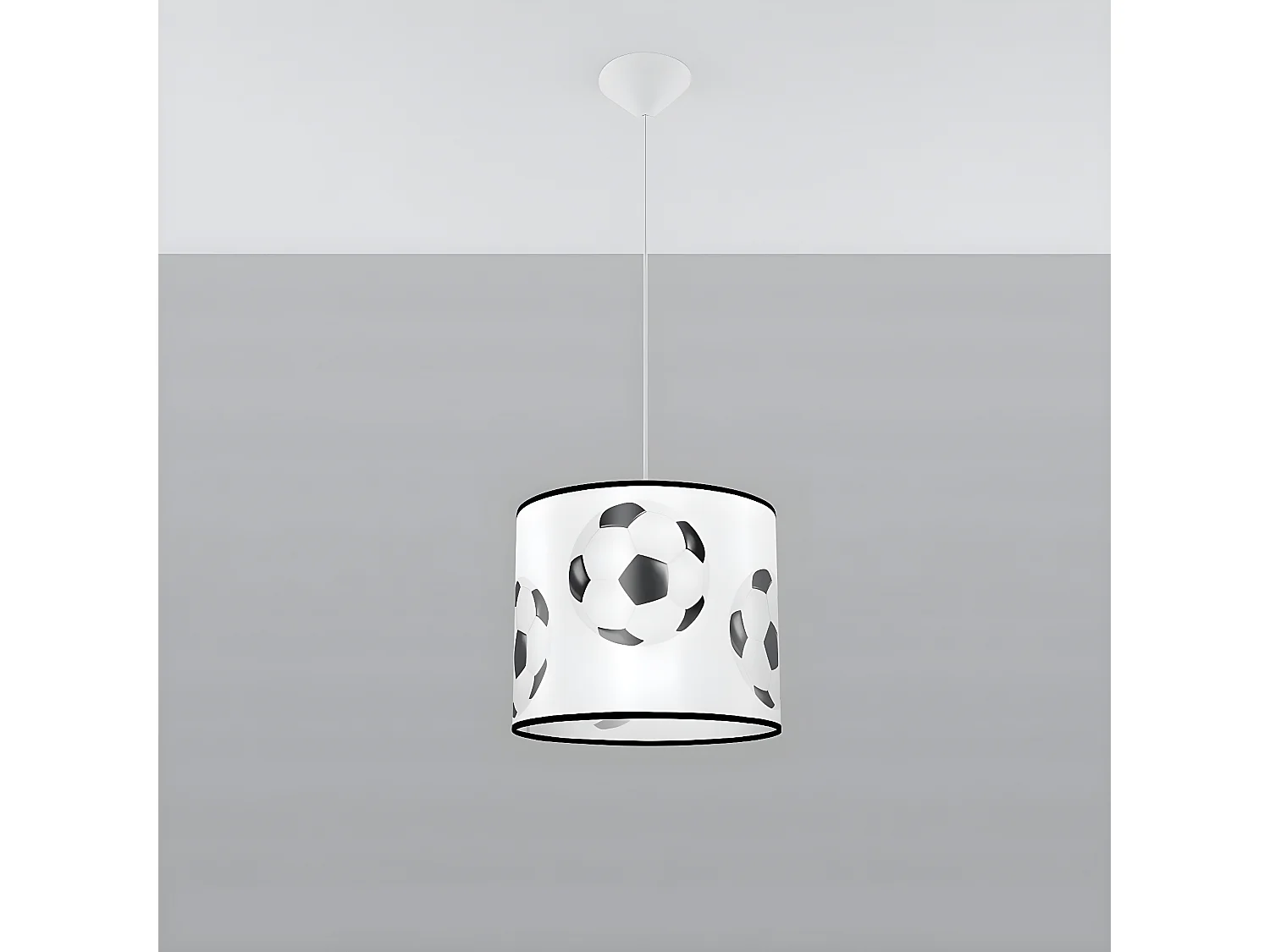 Lampes Suspendues Piłka Moderne En Pvc - 1 Sources Lumineuses - L.30 X H.82 Cm - Blanc Noir