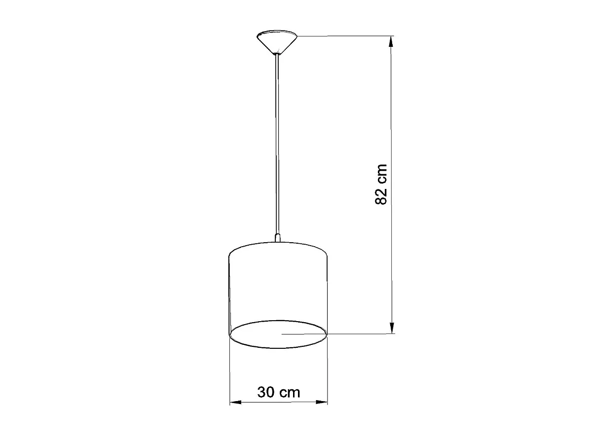 Luminária pendentes PIŁKA moderno, PVC - 1 lichtbronnen - L.30 x H.82 cm - Branco preto