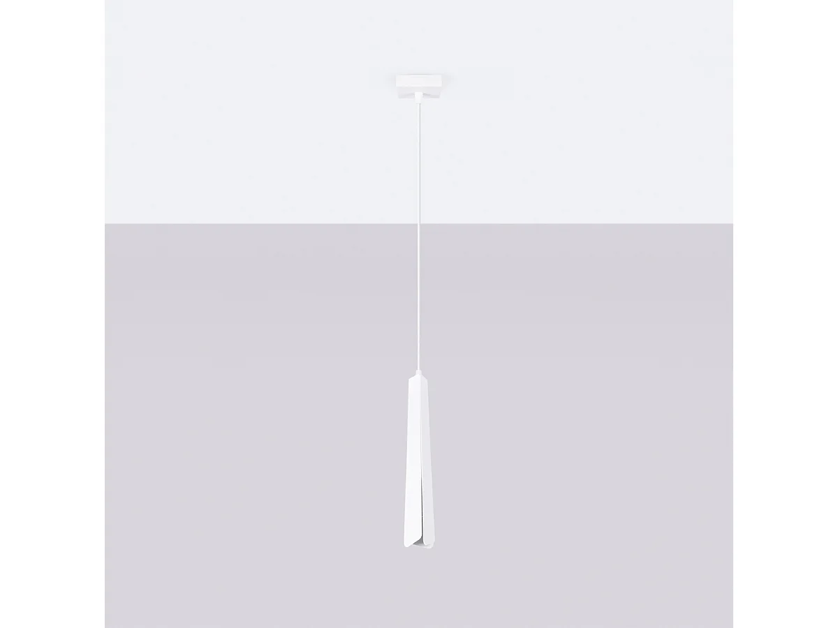 Lampes Suspendues Prysm Scandinave En Acier - 1 Sources Lumineuses - L.8 X H.120 Cm - Blanc