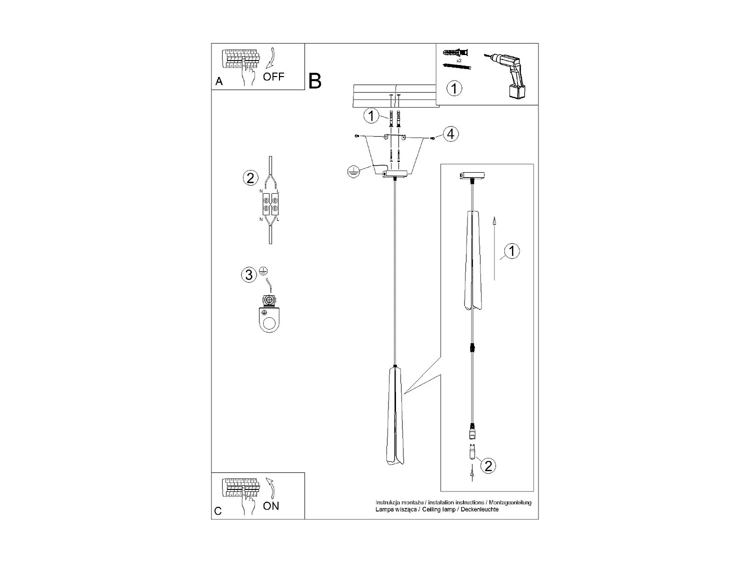 Lampes Suspendues Prysm Scandinave En Acier - 1 Sources Lumineuses - L.8 X H.120 Cm - Blanc
