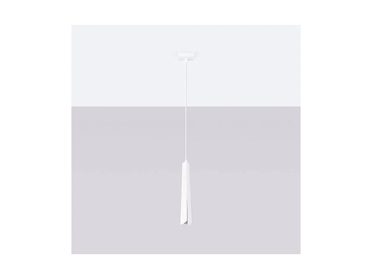 Lampes Suspendues Prysm Scandinave En Acier - 1 Sources Lumineuses - L.8 X H.120 Cm - Blanc