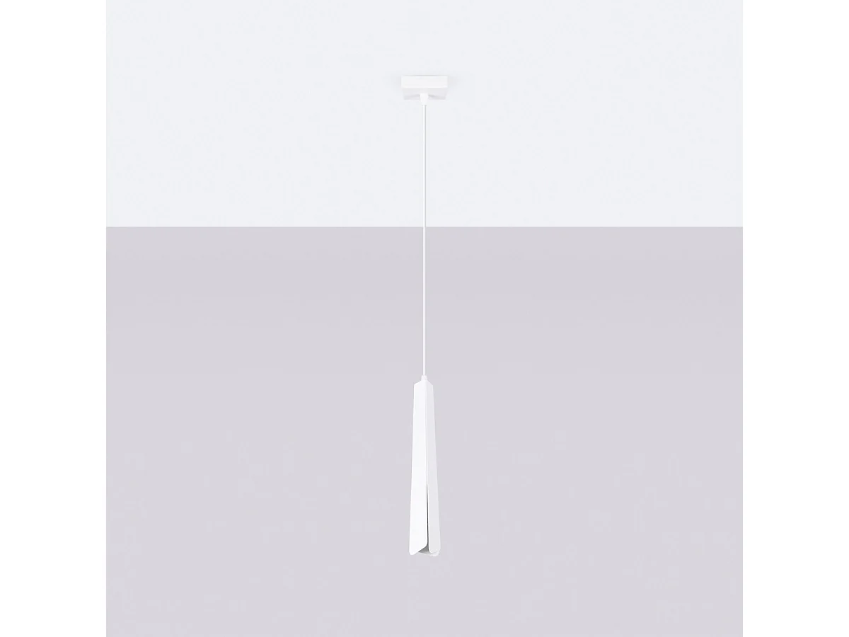 Lámpara colgantes PRYSM escandinavo de acero - 1 fuentes luminosas - L.8 x A.120 cm - blanco