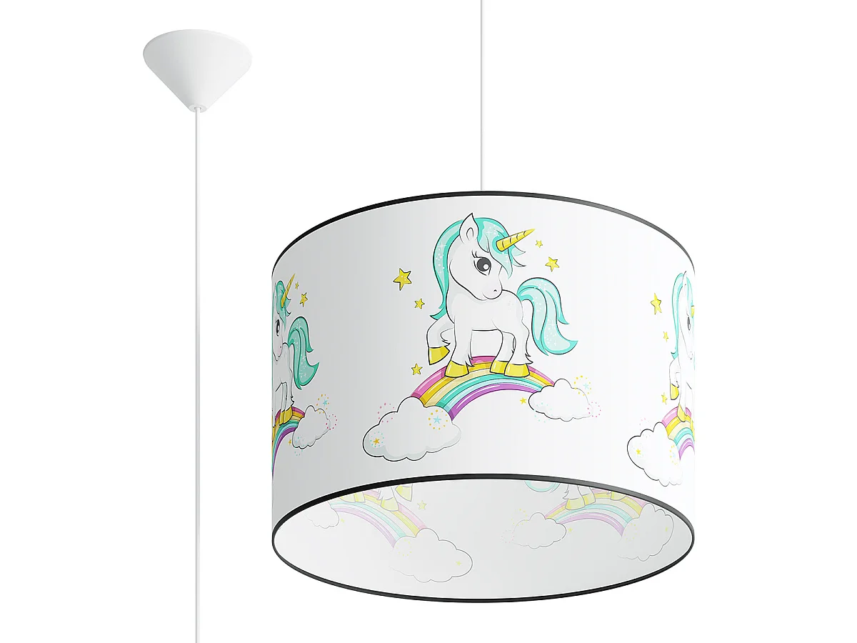 Lampe Suspendues Jednorożec Moderne En Pvc - 1 Sources Lumineuses - L.40 X H.95 Cm - Multicolore