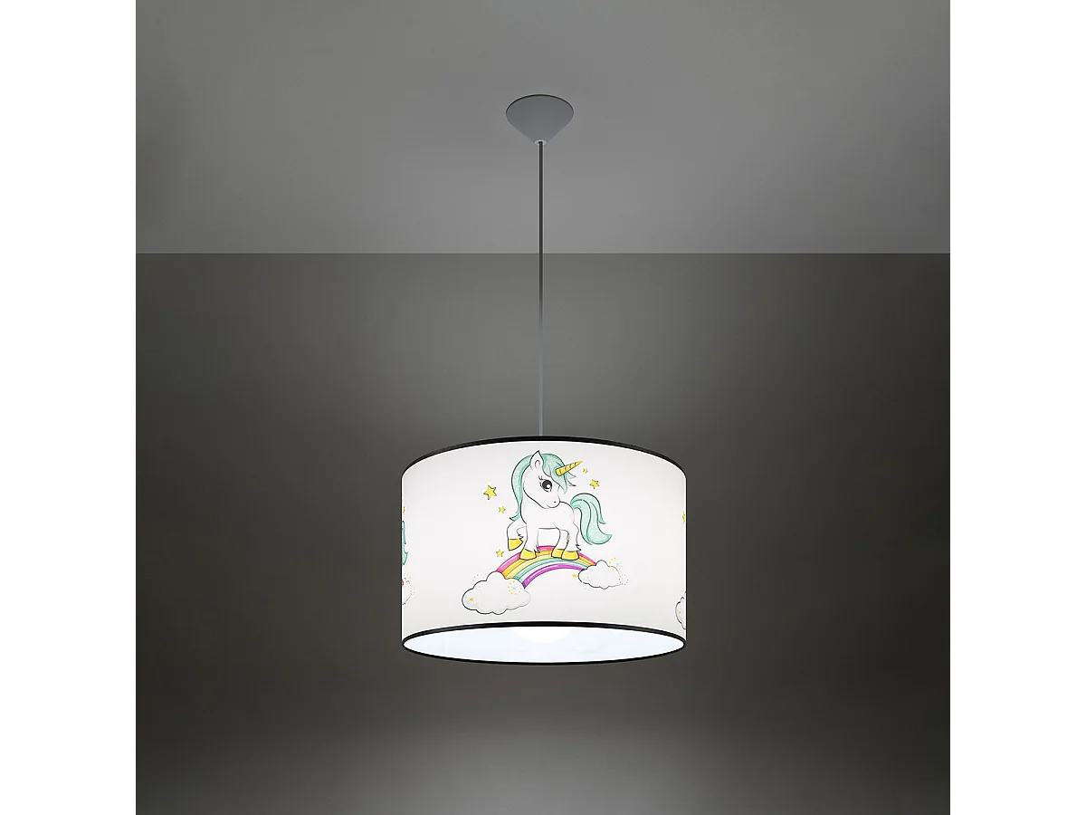 Lampe Suspendues Jednorożec Moderne En Pvc - 1 Sources Lumineuses - L.40 X H.95 Cm - Multicolore