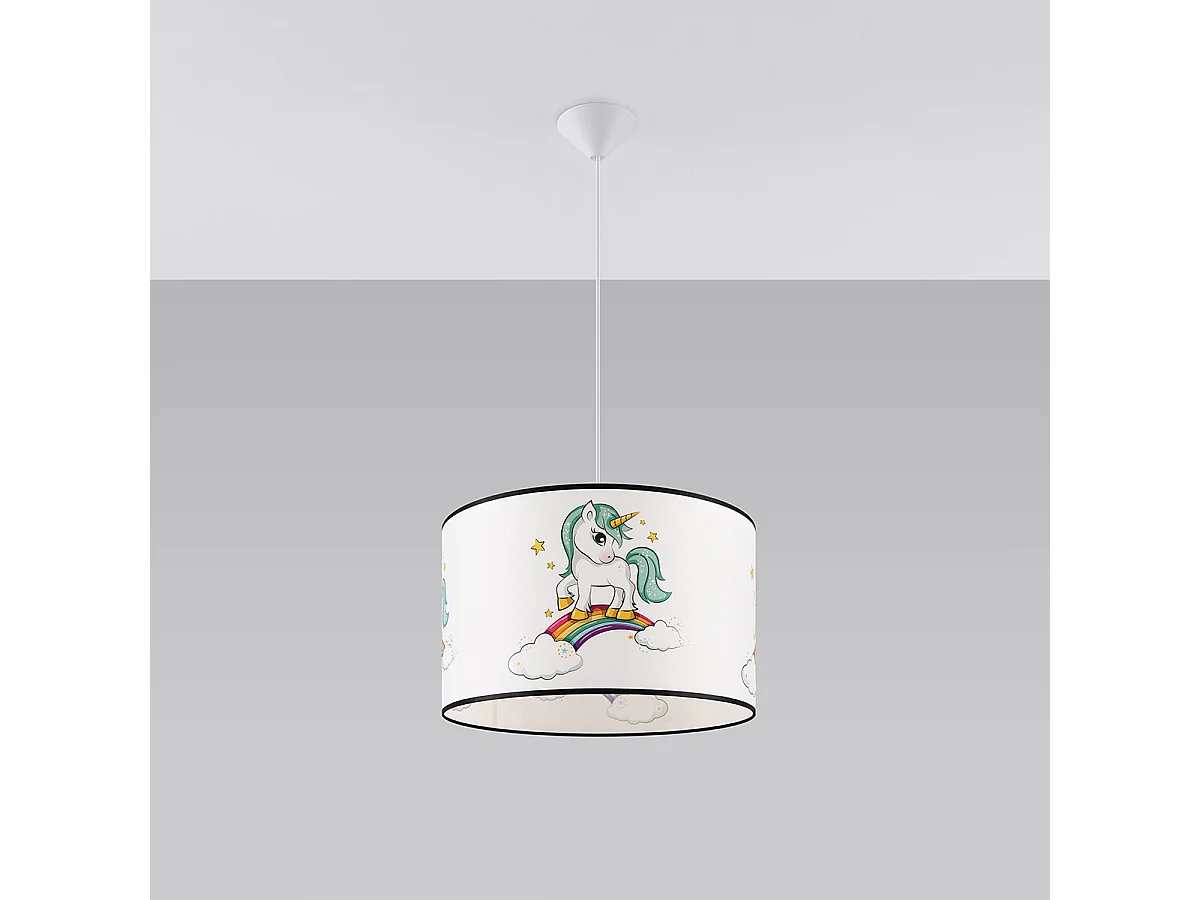 Lampe Suspendues Jednorożec Moderne En Pvc - 1 Sources Lumineuses - L.40 X H.95 Cm - Multicolore