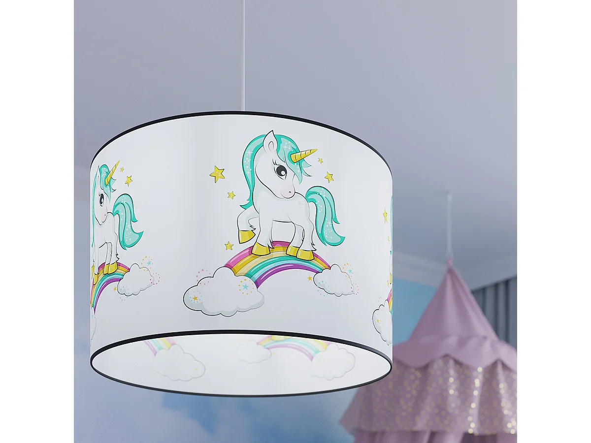 Lampe Suspendues Jednorożec Moderne En Pvc - 1 Sources Lumineuses - L.40 X H.95 Cm - Multicolore
