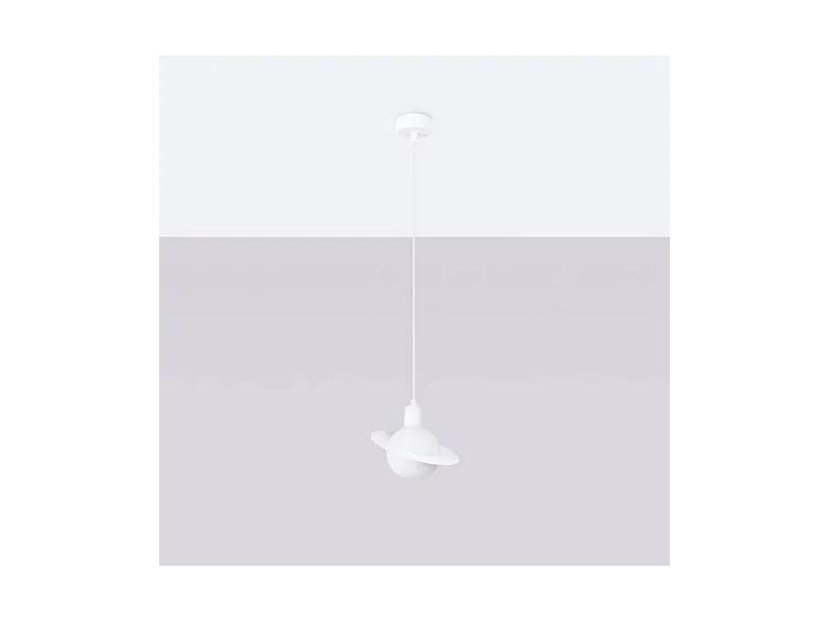 Pendentif Hyperion Moderne En Acier - 1 Sources Lumineuses - L.20 X H.125 Cm - Blanc