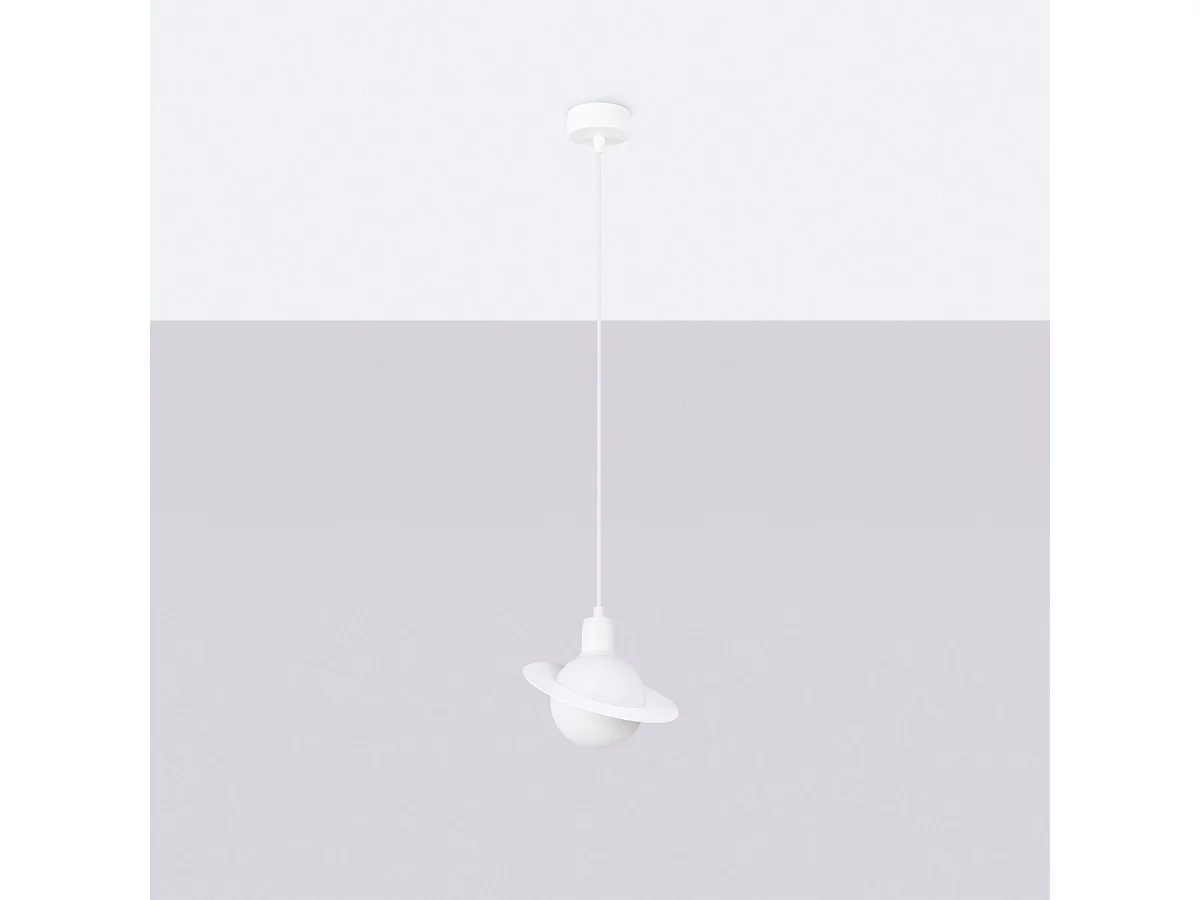 Lámpara colgantes HYPERION moderno de acero - 1 fuentes luminosas - L.20 x A.125 cm - blanco